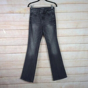 White House Black Market Size 2 Highrise Skinny Flare Jeans Charcoal Stretchy